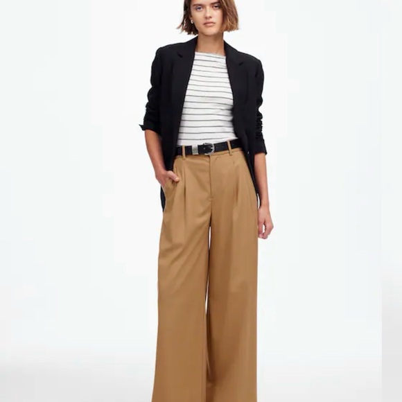 Madewell Pants - Madewell Tan Wide-Leg Pants size 8 TALL NWT